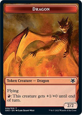 Dragon // Elf Warrior Double-Sided Token [Game Night: Free-for-All Tokens]-1