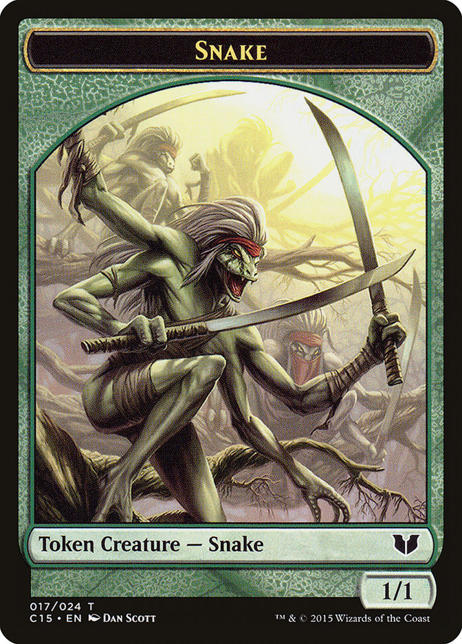 Beast // Snake (017) Double-Sided Token [Commander 2015 Tokens]-2