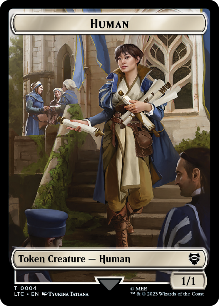 Human // Treasure Double-Sided Token [The Lord of the Rings: Tales of Middle-Earth Commander Tokens]-1