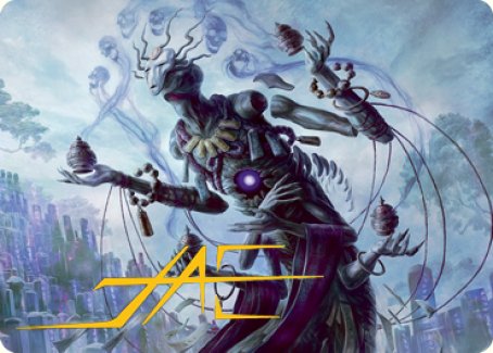 Myojin of Grim Betrayal Art Card (Gold-Stamped Signature) [Kamigawa: Neon Dynasty Art Series]-1