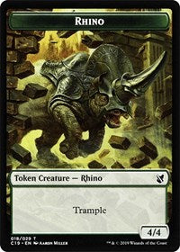 Rhino // Egg Double-Sided Token [Commander 2019 Tokens]-1