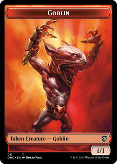 Rebel // Goblin Double-Sided Token [Phyrexia: All Will Be One Commander Tokens]-2