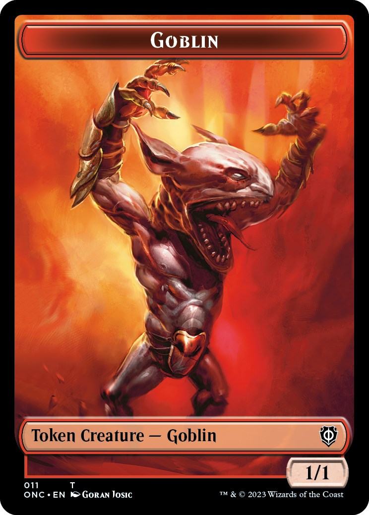 Rebel // Goblin Double-Sided Token [Phyrexia: All Will Be One Commander Tokens]-2