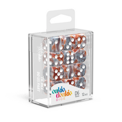 Oakie Doakie Dice D6 16 mm GemiDice - Silver-Rust (12)-1
