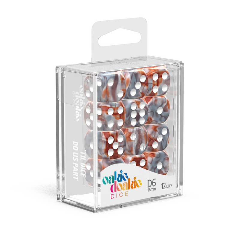 Oakie Doakie Dice D6 16 mm GemiDice - Silver-Rust (12)-1