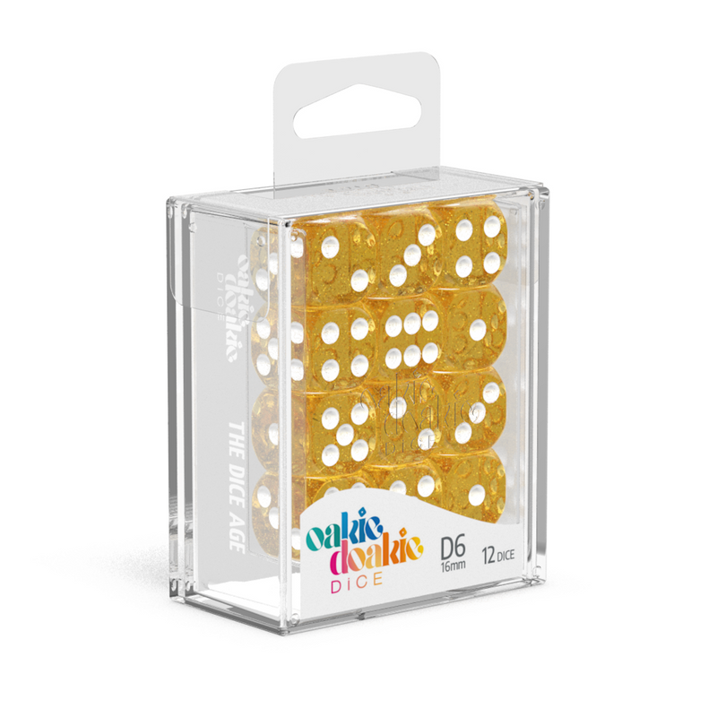 Oakie Doakie Dice D6 16 mm Speckled - Orange (12)-1