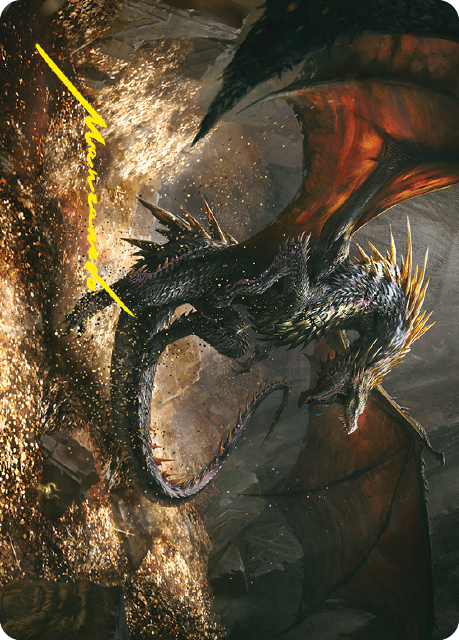 Cavern-Hoard Dragon Art Card (Gold-Stamped Signature) [The Lord of the Rings: Tales of Middle-earth Art Series]-1