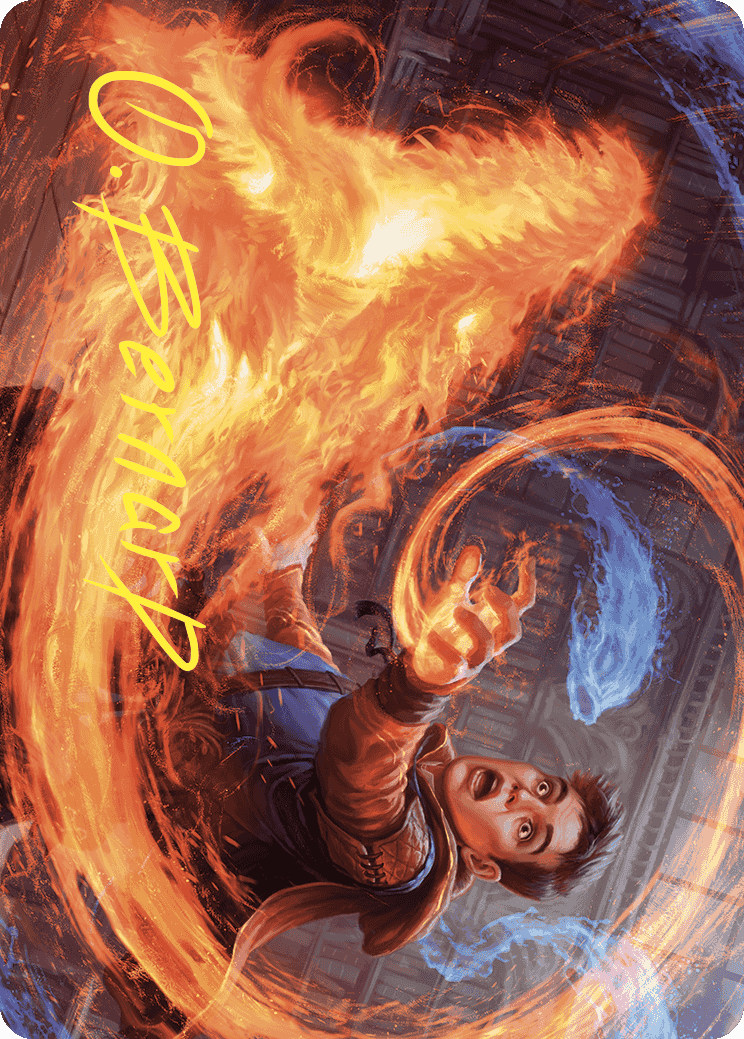 Frantic Firebolt Art Card (Gold-Stamped Signature) [Wilds of Eldraine Art Series]-1
