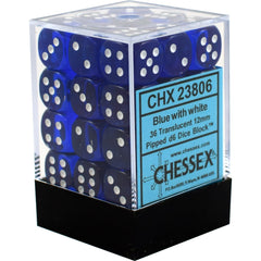 CHX 23806 Translucent 12mm d6 Blue/White Block (36)-1