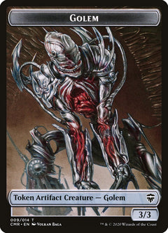Golem // The Monarch Double-Sided Token [Commander Legends Tokens]-1