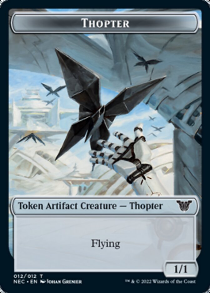 Thopter // Spirit (002) Double-Sided Token [Kamigawa: Neon Dynasty Commander Tokens]-1