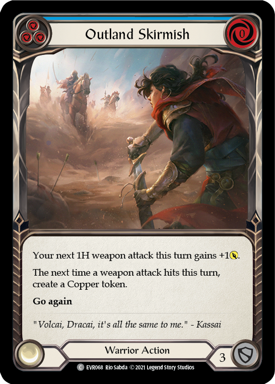 Outland Skirmish (Blue) [EVR068] (Everfest)  1st Edition Rainbow Foil-1