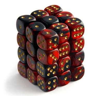 CHX 26833 Gemini 12mm d6 Black-Red/Gold Block (36)