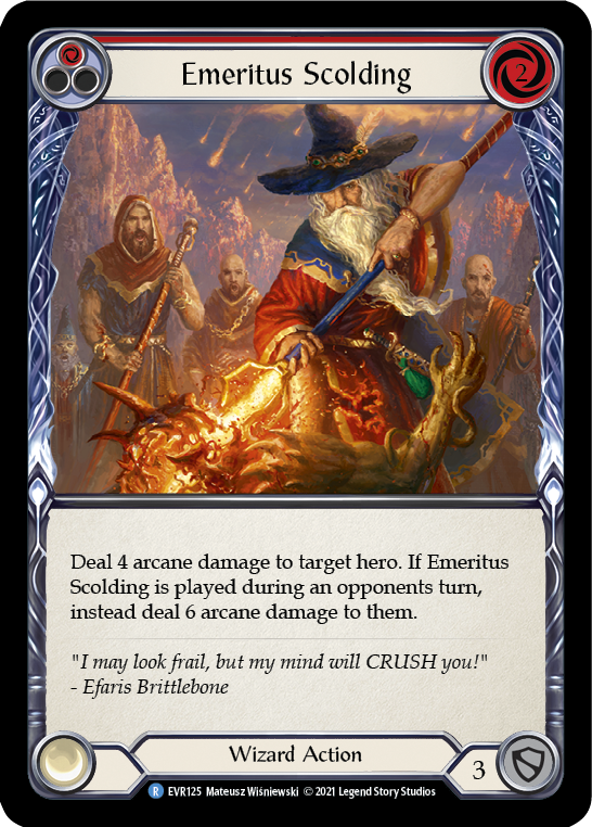 Emeritus Scolding (Red) [EVR125] (Everfest)  1st Edition Rainbow Foil-1