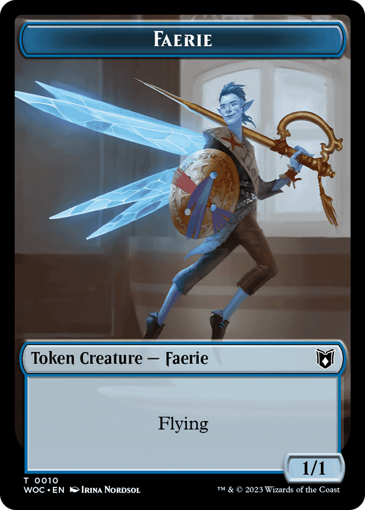 Faerie // Human Double-Sided Token [Wilds of Eldraine Commander Tokens]-1