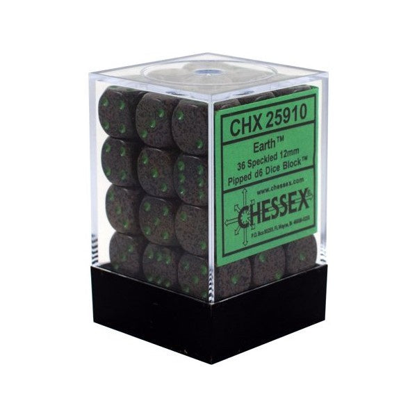CHX 25910 Speckled 12mm d6 Earth Block (36)-1