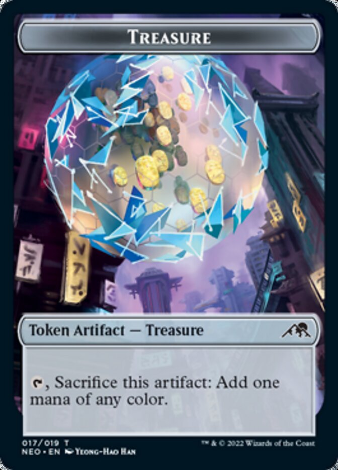 Plant // Treasure Double-Sided Token [Kamigawa: Neon Dynasty Commander Tokens]-2