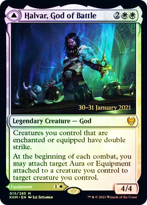 Halvar, God of Battle // Sword of the Realms [Kaldheim Prerelease Promos]-1