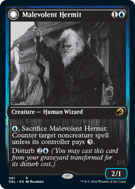 Malevolent Hermit // Benevolent Geist [Innistrad: Double Feature]-1