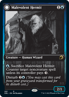 Malevolent Hermit // Benevolent Geist [Innistrad: Double Feature]-1