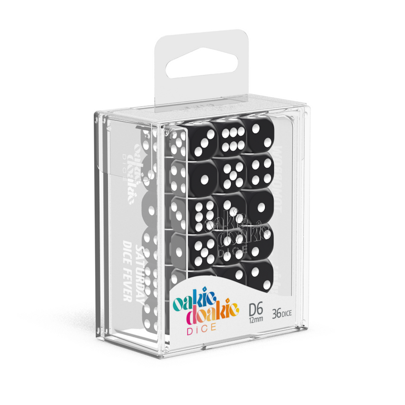 Oakie Doakie Dice D6 12 mm Solid - Black (36)-1