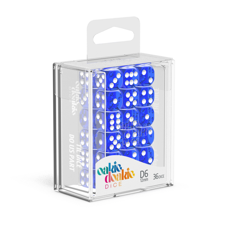 Oakie Doakie Dice D6 12 mm Translucent - Blue (36)-1