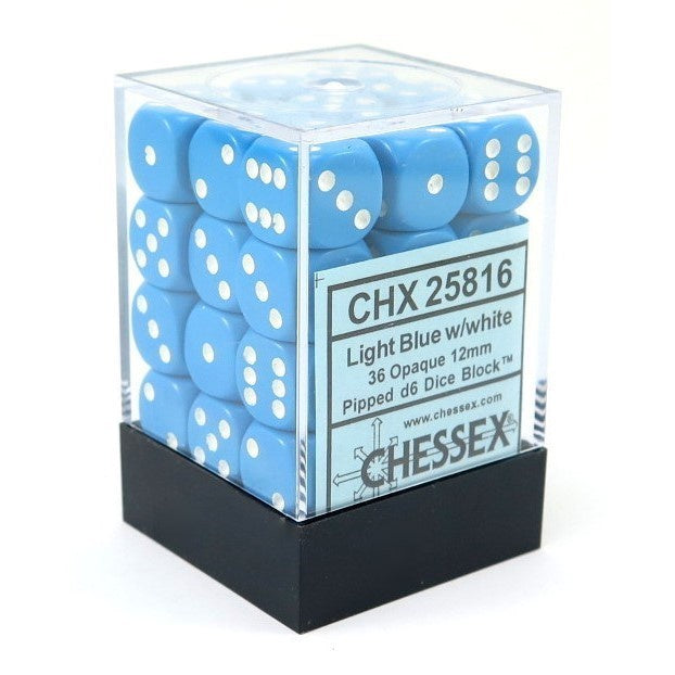 CHX 25816 Opaque 12mm d6 Light Blue/White Block (36)-1