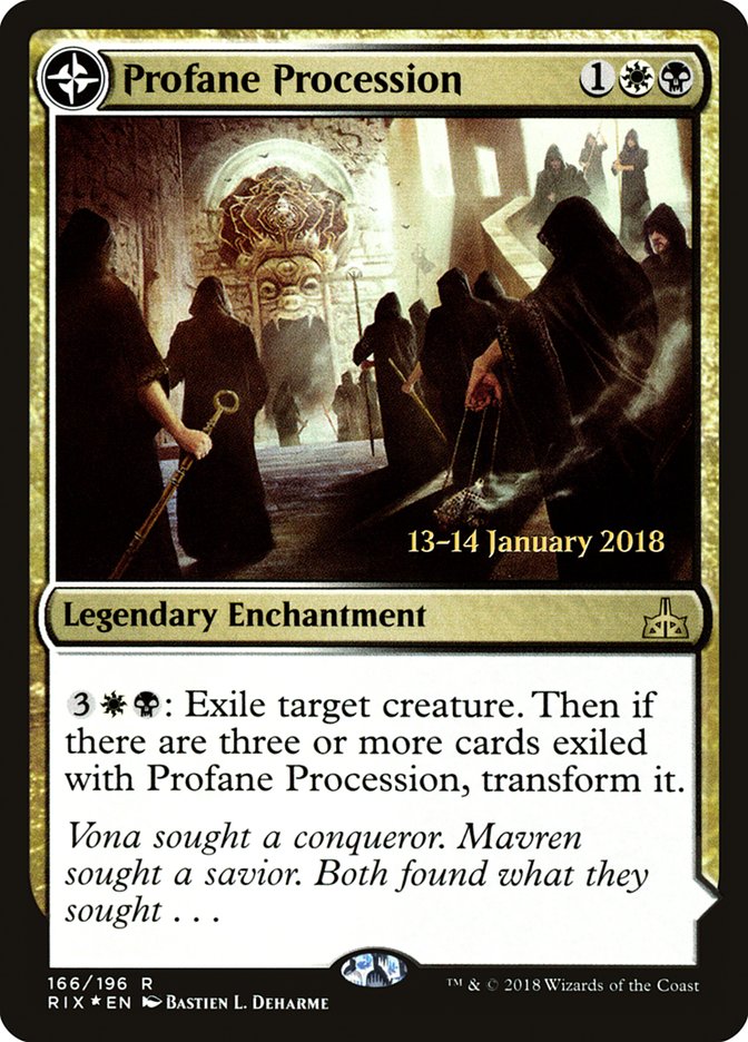 Profane Procession // Tomb of the Dusk Rose [Rivals of Ixalan Prerelease Promos]-1