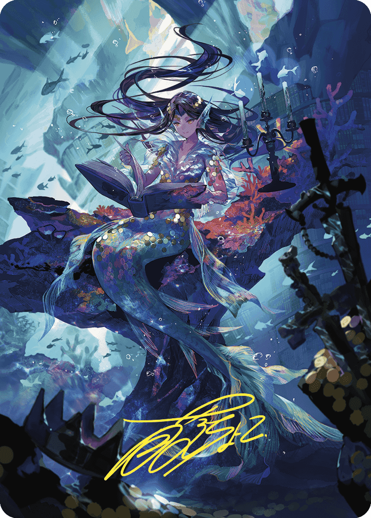 Rhystic Study Art Card (Gold-Stamped Signature) [Wilds of Eldraine Art Series]-1
