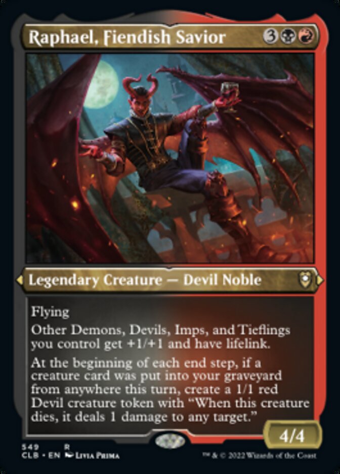 Raphael, Fiendish Savior (Foil Etched) [Commander Legends: Battle for Baldur's Gate]-1