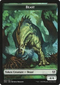Beast // Saproling Double-Sided Token [Zendikar Rising Commander Tokens]-1