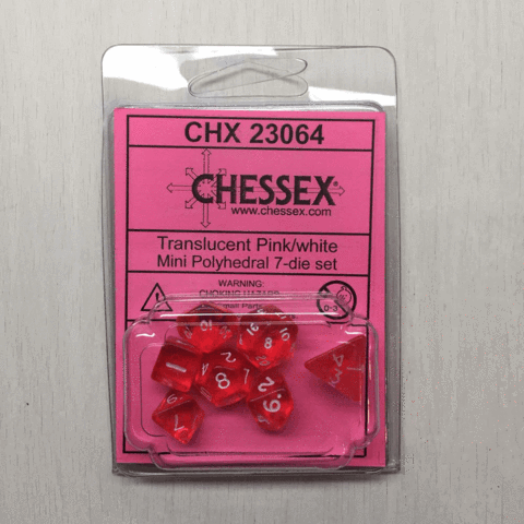 CHX 23064 Transparent Mini Pink/White 7-Die Set-1