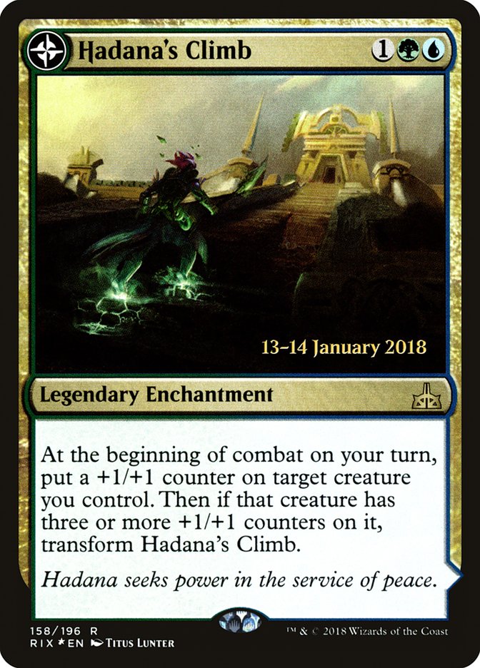 Hadana's Climb // Winged Temple of Orazca [Rivals of Ixalan Prerelease Promos]-1