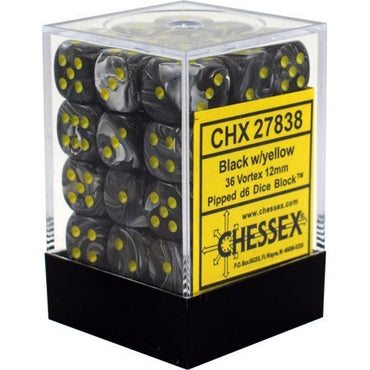 CHX 27838 Vortex 12mm d6 Black/Yellow Block (36)