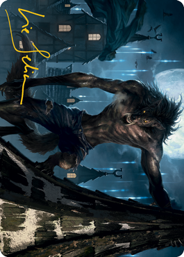 Stalking Predator Art Card (Gold-Stamped Signature) [Innistrad: Midnight Hunt Art Series]-1