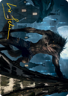 Stalking Predator Art Card (Gold-Stamped Signature) [Innistrad: Midnight Hunt Art Series]-1