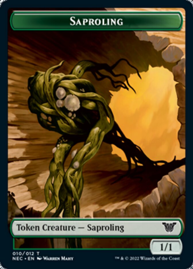 Saproling // Spirit (002) Double-Sided Token [Kamigawa: Neon Dynasty Commander Tokens]-1