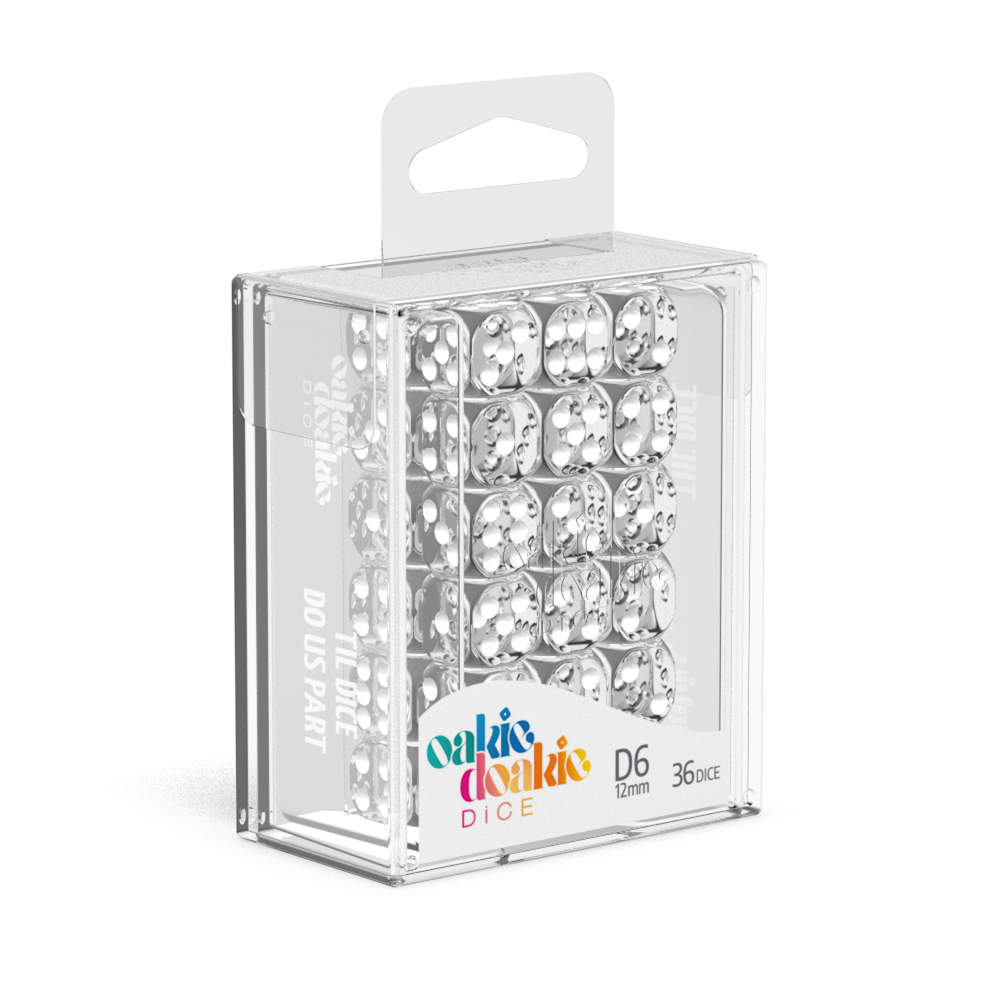 Oakie Doakie Dice D6 12 mm Translucent - Clear (36)-1