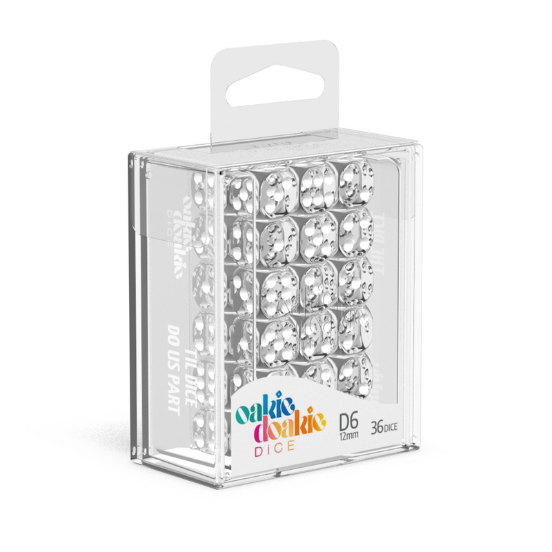 Oakie Doakie Dice D6 12 mm Translucent - Clear (36)-1