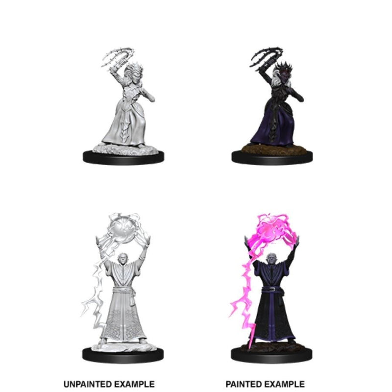 D&D Nolzurs Marvelous Unpainted Miniatures Drow Mage & Drow Priestess-1