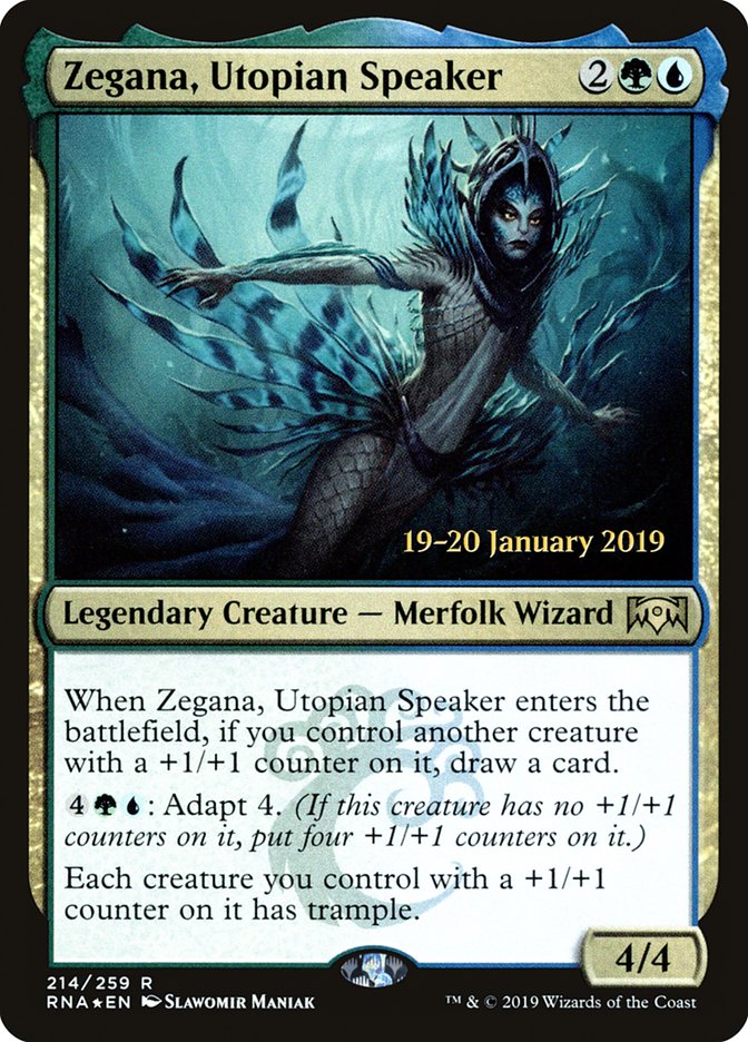 Zegana, Utopian Speaker [Ravnica Allegiance Prerelease Promos]-1
