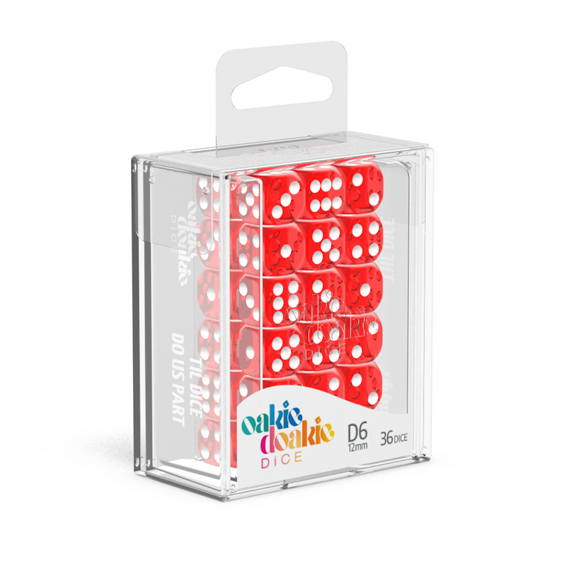 Oakie Doakie Dice D6 12 mm Translucent - Red (36)-1