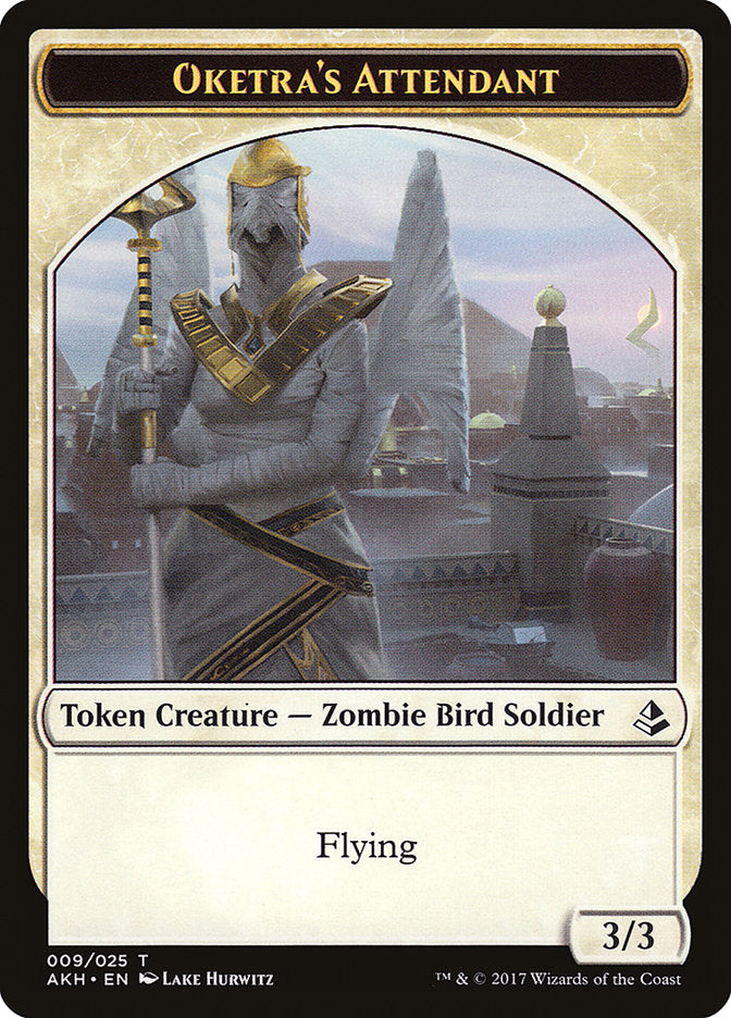 Oketra's Attendant // Beast Double-Sided Token [Amonkhet Tokens]-1