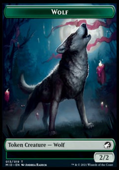 Wolf // Elemental Double-Sided Token [Innistrad: Midnight Hunt Tokens]-1