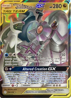 Arceus & Dialga & Palkia GX (156/236) (League Battle Deck Exclusive) [Sun & Moon: Cosmic Eclipse]-1