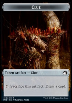 Clue // Vampire Double-Sided Token [Innistrad: Midnight Hunt Tokens]-1