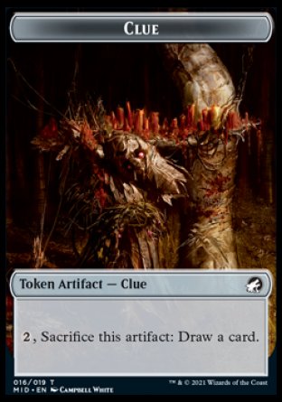 Clue // Bat Double-Sided Token [Innistrad: Midnight Hunt Tokens]-1