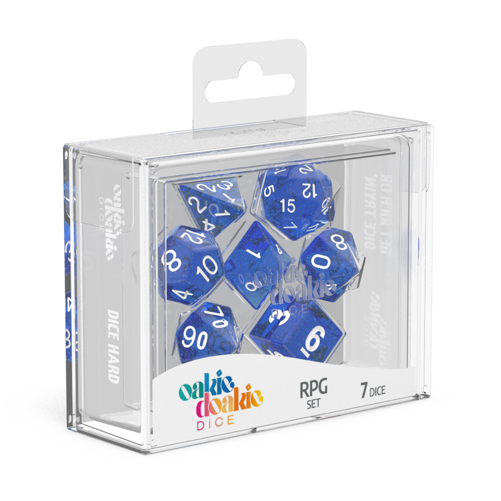 Oakie Doakie Dice RPG Set Speckled - Blue (7)-1