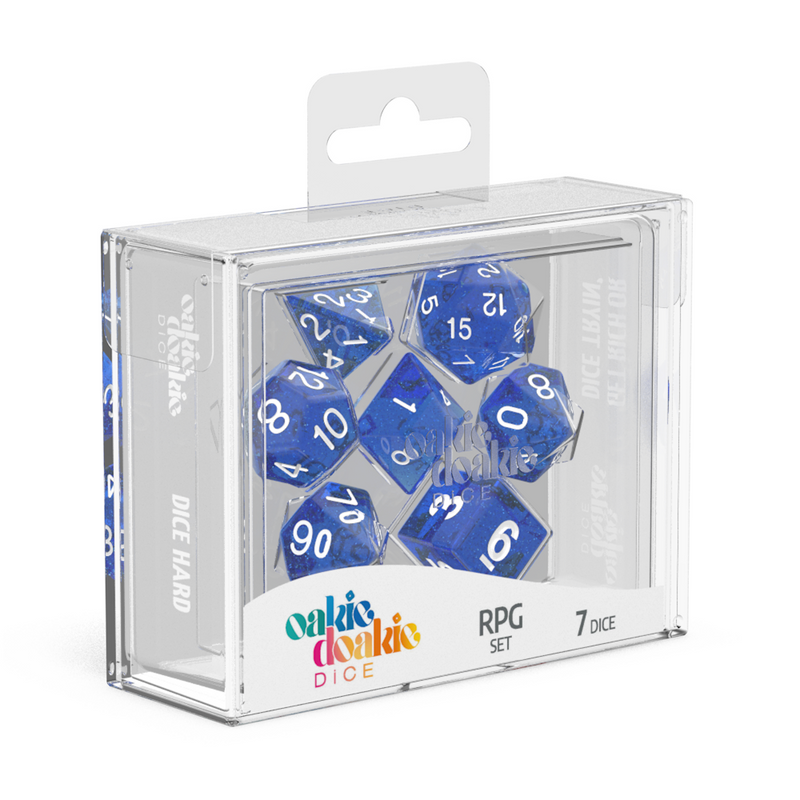 Oakie Doakie Dice RPG Set Speckled - Blue (7)-1