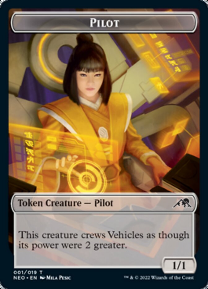 Myr // Pilot Double-Sided Token [Kamigawa: Neon Dynasty Commander Tokens]-2